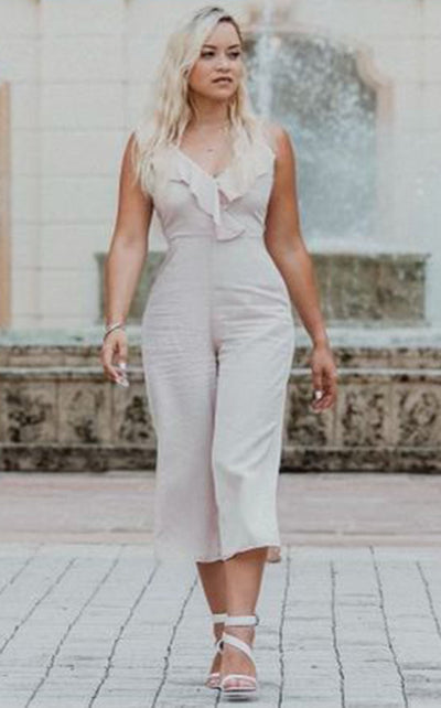 A Day in Phoenix Thin Strap Jumpsuit Nude
