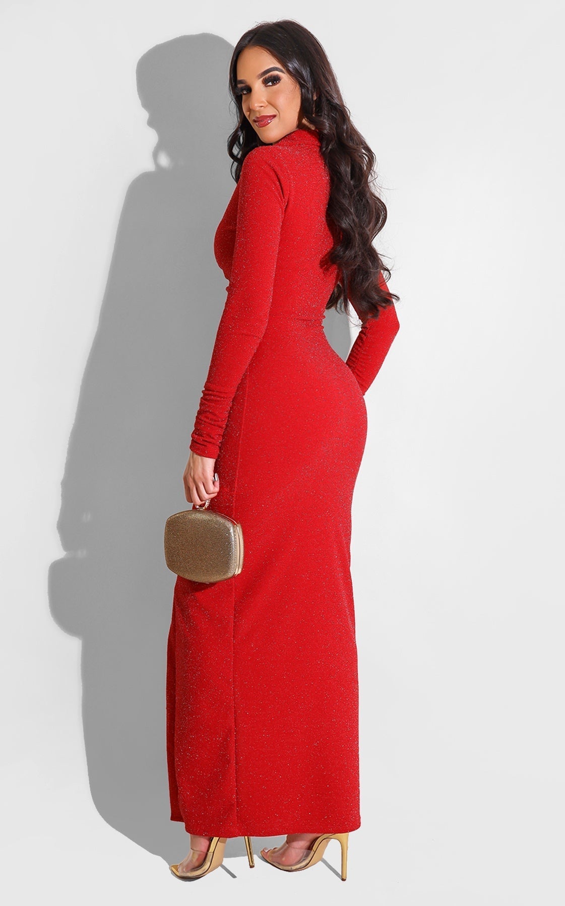 Glitter Holiday Maxi Red