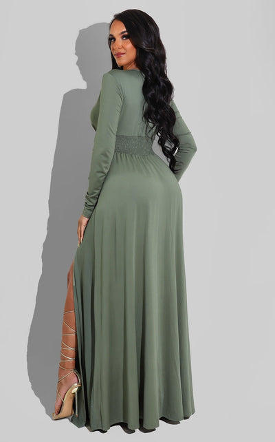 Boho Love Maxi Gown Olive