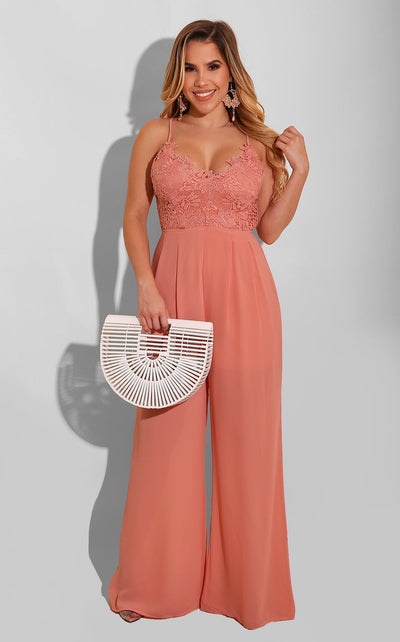 Brighten My Day Lace Top Jumpsuit