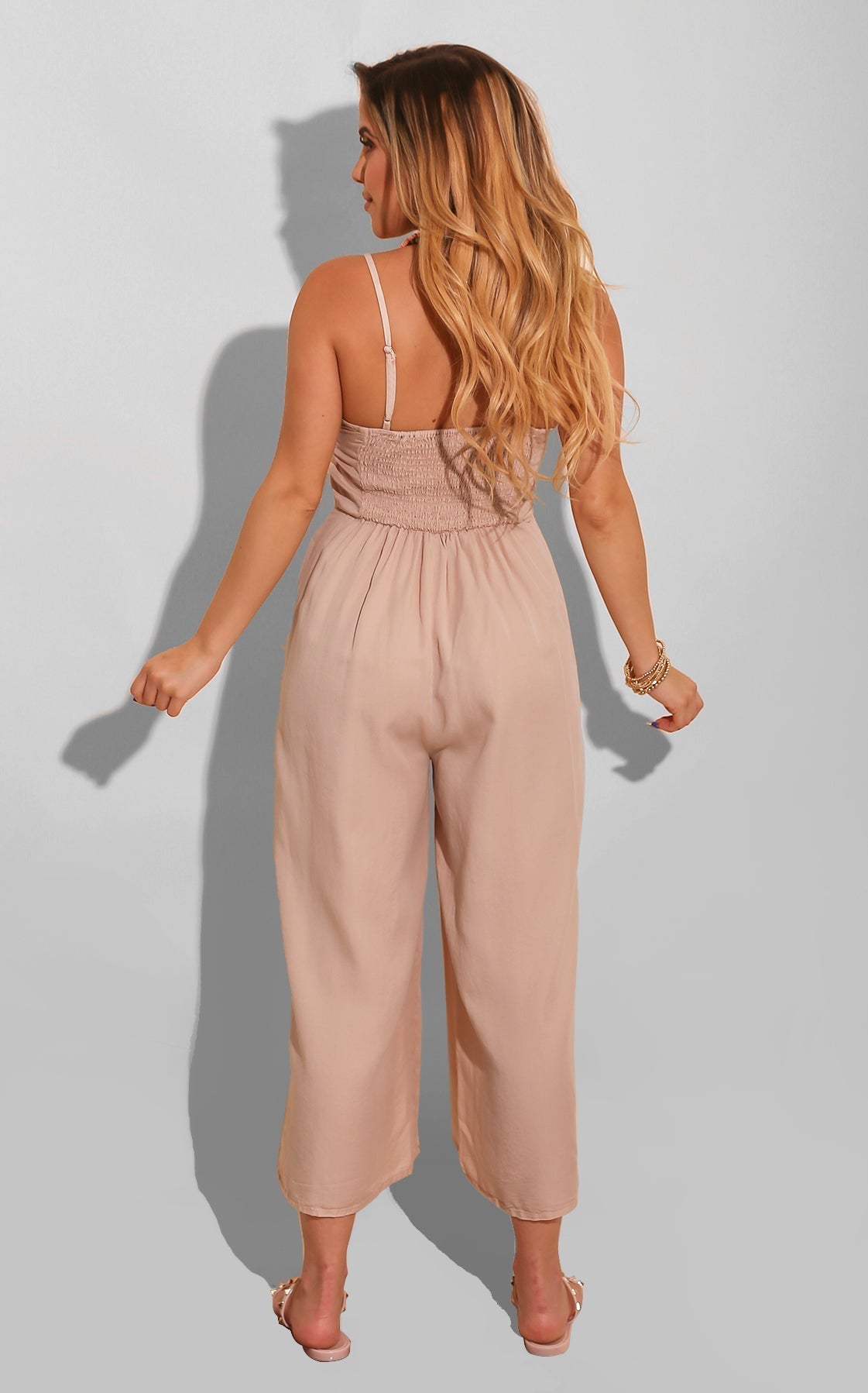 A Day in Phoenix Thin Strap Jumpsuit Nude