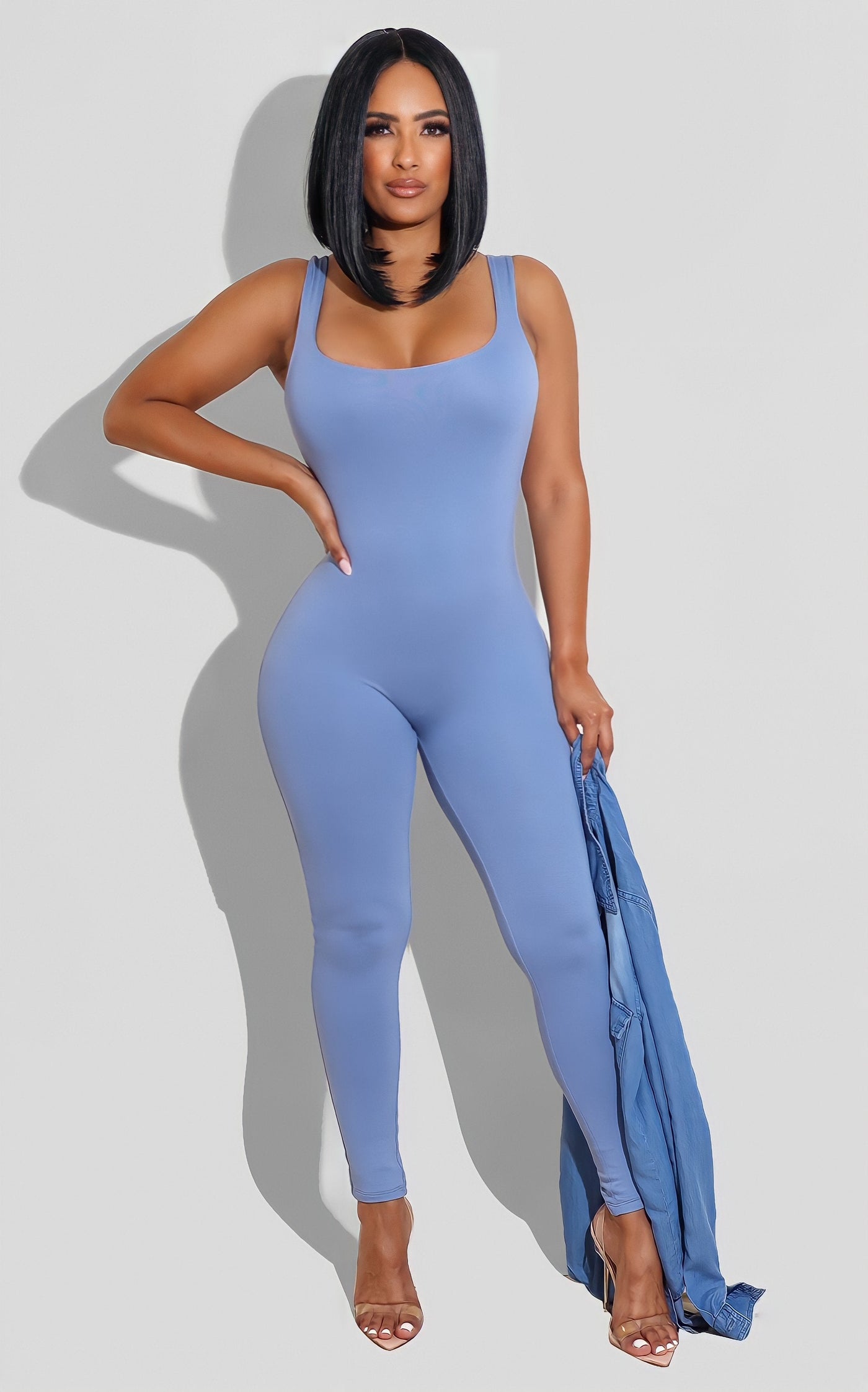 Essential Double Lined Jumpsuit Baby Blue